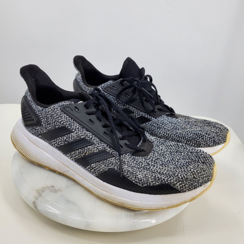 Adidas Duramo 9 Mens Running Shoes Black White Knit BB6917‎ Size 10.5